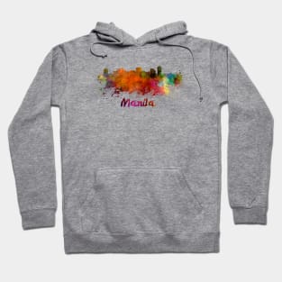 Manila skyline in watercolor Hoodie